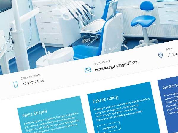 Klinika stomatologiczna Estetika - strona internetowa